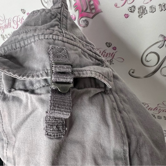 Dyna sport shorts cargos grey gray buttons buckles pockets vintage deadstock y2k - Picture 7 of 11